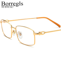 Gafas de Aleación Borregls para Hombre, Diseño Cuadrado de Marca Nueva 2025, Montura Metálica Completa, Lentes Ópticas 150252