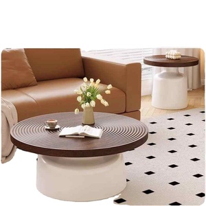 <span class=keywords><strong>Tavolino</strong></span> da Caffè Rotondo Moderno in Stile Nordico con Piano in <span class=keywords><strong>Legno</strong></span> Massello e Struttura in Metallo per Casa o Hotel/Villa Set di Arredamento Elegante per Soggiorno - Product Image 2