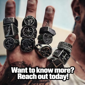 Anillos Antiestrés de Acero Inoxidable 316L con Diseño de Serpiente, Estilo Vintage Oscuro, Adorno de Piedras Preciosas, Ajustables para Hombres y Mujeres, Joyería de Uso Diario - Product Image 6