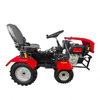 Tractor Agrícola de Jardín con Tracción en las 4 Ruedas, Diésel, 18 HP, Pequeño, Compacto, Cultivador Utilitario de 4 Ruedas para Césped