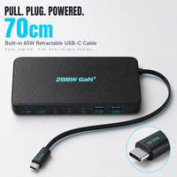 Chargeur GaN 288W, station de charge 8-en-1, 6C2A PD 100W PPS Type C, chargeur de bureau pour MacBook iPhone, directement de l'usine