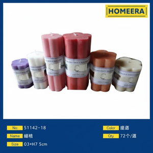 All'ingrosso candele di colore assortite D7xH75cm 72 pezzi Per scatola - Product Image 1