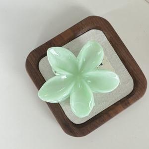 مشابك شعر كبيرة بتصميم زهرة هاواي للنساء، مشابك شعر بلوميريا وردية، مشابك شعر بتصميم رخامي للشاطئ، إكسسوارات صيفية كهدية - Product Image 4