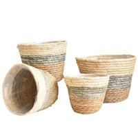 Panier à plantes en herbe tressée écologique, durable et léger, capacité 2L 10L, pour intérieur, extérieur, maison, jardin, hôtel, pot de fleurs