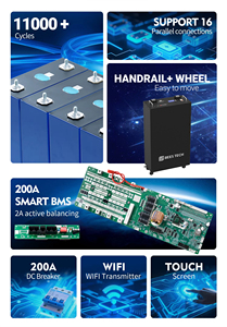 Batería de Litio Lifepo4 Recargable BEES TECH, Stock Europeo, 16kwh 280ah 300ah 320ah 15kwh, Dysons 51.2v 200ah - Product Image 6