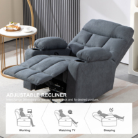 Canapé relaxant moderne européen une place, mobilier de salon, chaise inclinable avec fonction massage et cadre extensible en tissu