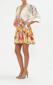 Nouvelle mini robe en lin de coton imprimé pour femmes du créateur de mode décontracté à manches longues col en v méthode de tissage tissé - Product Image 5