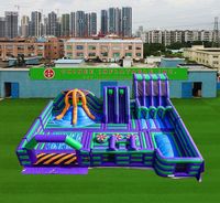 Ciudad de Diversión Inflable Comercial Personalizada, Parque de Atracciones Inflable Gigante de PVC para Alquiler en Eventos al Aire Libre
