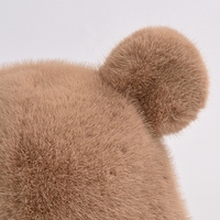 FF1629 mignon hiver fourrure ours oreille bonnets pompon moelleux flou seau chapeau femmes filles fausse fourrure chapeau d'hiver