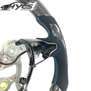 Volante Deportivo Personalizado de Fibra de Carbono y Cuero para Hyundai Veloster Turbo, Elantra <span class=keywords><strong>N</strong></span>, I30N, I20N 2019-2025 - Product Image 4