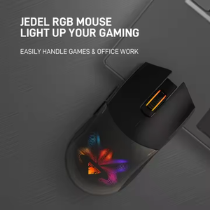 Jedel gm1320 màu đen có dây <span class=keywords><strong>USB</strong></span> Chuột chơi game Ergonomic Quang Máy Tính Game Thủ Chuột RGB cho PC máy tính xách tay Trọng lượng nhẹ 7200DPI 6D - Product Image 2