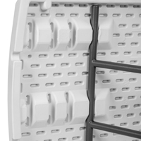 Table pliante blanche en plastique de 30 pouces pour l'intérieur, l'extérieur, la cuisine ou le camping, les barbecues et les pique-niques