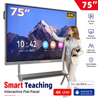 KINGONE 55 65 75 pouces écran numérique Smart Board écran tactile écran plat interactif pour l'école et l'enseignement en classe