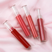 Boîtes de gloss à lèvres liquide minéral végétal imperméable longue tenue à marque privée, logo personnalisé, double embout, végétalien, couleurs variées