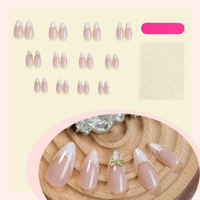 Faux ongles à presser pré-dessinés, forme amande, style French Fine Bow Wear Armor, Phnom Penh, pour femmes, vente en gros