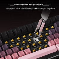 AJAZZ AK820 MAX PLUS Tri-Mode DIY Mechanical Gaming Keyboard Factory Black-Grey Theme with RGB Screen and Tortoiseshell Switch