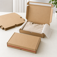 Boîte d'expédition en carton auto-adhésive recyclable, impression personnalisée du logo, emballage en carton ondulé pour vêtements, cadeaux et électronique