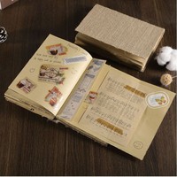 Cuaderno de Viaje DIY con Cubierta de Tela, Anillas, Tapa Dura, Hojas de Relleno, Estilo Retro Nostálgico, Páginas Interiores en Blanco, Material para DIY