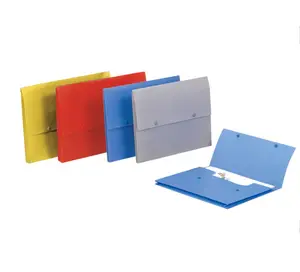US-F405 Plastic Office A4/FC size Envelope Snap Button File Bag Document Folder Bag With Expandable Document Storage Organizer