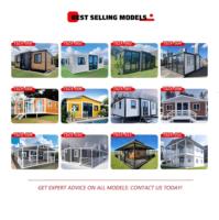 Maison conteneur préfabriquée extensible de 20 pieds ou 40 pieds, conforme aux normes australiennes AS NZS 1170.2, résistante au vent, 2 chambres, 1 salle de bain, type maisonnette ou annexe.