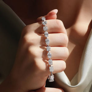 Pulsera de Diamantes Cultivados en Laboratorio VVS CVD, Cadena de Diamantes con Certificación IGI, Diamantes de Varias Formas, Plata 925, Joyería para Mujer - Product Image 1