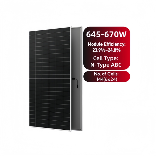 AIKO N-Type 144 Cells Solar Panels High Efficiency 645-670W Mono Module Half Cell Design for Home and Commercial Use