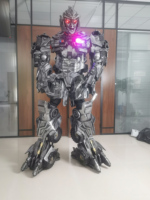 Costume de robot lumineux LED réaliste de grande taille, attrayant, taille humaine, portable, 2,7 m de haut, costume de performance de robot