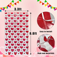 Rideau à franges en feuille d'aluminium motif Cœur de la Saint-Valentin, Baiser de couple, Bonbons, Chocolat, Dentelle de satin, Élégant et Charmant, pour Vendeurs et Échangeurs