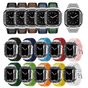 Boîtier de montre modifié de luxe en acier inoxydable, bracelet de montre en cuir avec boîtier de montre - Product Image 5