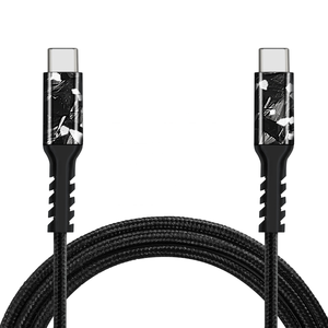 Câble de données Type-C à charge rapide 3A, en nylon tressé, avec boîtier en fibre de carbone bleu et rouge forgé, prix usine, OEM <span class=keywords><strong>iPhone</strong></span> - Product Image 2