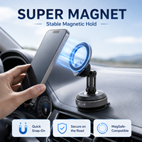 Support magnétique spécial transfrontalier pour téléphone de voiture, fixation par ventouse, bras pliable, support MagSafe, rotation stable à 360 degrés, approvisionnement en gros