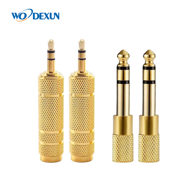 Gold Plated 6.5mm Female to 3.5mm Male Jack 3.5 Female to 6.5mm Male Plug Mono Audio Microphone Adapter Converter Aux Cable