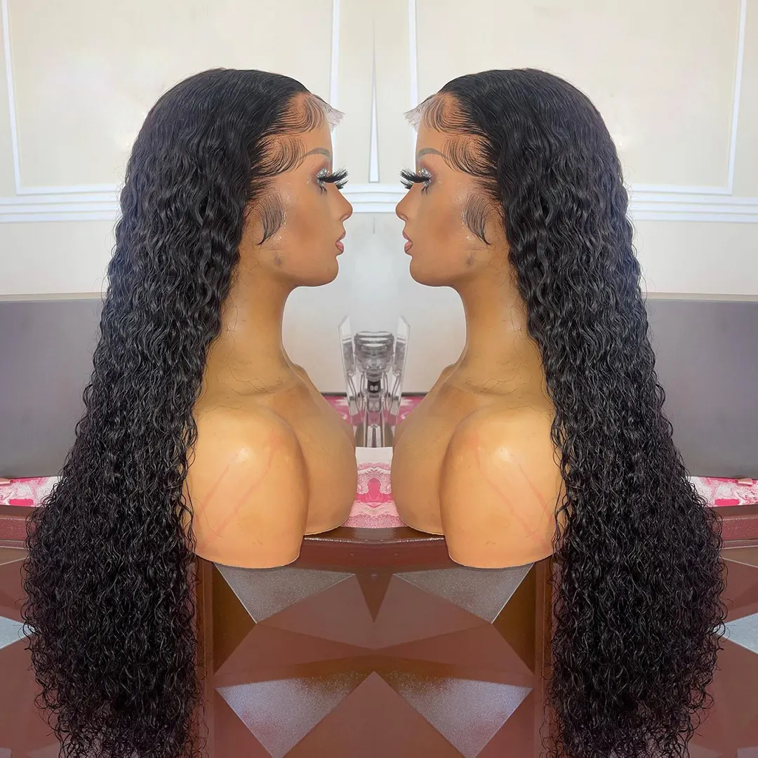 Cheap Peruvian Human Hair Lace Front Wig Water Wave Full Lace Human Hair Wigs For Black Women Curly HD 360 Lace Frontal Wigs