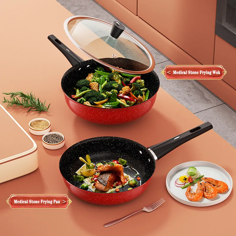 Stainless Steel wok Nonstick fry pan Cookware Sets Pots And Pans Bakeware Kitchenware