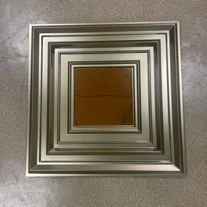 ZJ แผ่นผนังพีวีซีสีทองกระจก3D DIY ขนาด50x50ซม. ดีไซน์แบบลอกออกแล้วติดได้ง่ายสำหรับผนังบ้านและสำนักงาน - Product Image 4