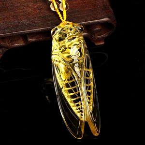 Unique Hand Carved Yellow Amethyst Cicada Crystal Necklace - Fashion Jewelry for Men Women - Product Image 4