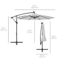 Parasol banane 3M personnalisé pour l'extérieur Parasol à lumière led Parasols de patio