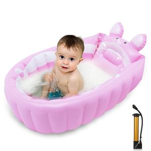 Inflatable Baby Bathtub Foldable Rabbit Design Infant <b>Shower</b> Tub with <b>Hook</b> for Newborn Toddler - Product Image 1