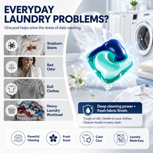 Laundry <b>Detergent</b> Pods Deep Clean Floral Scent Automatic Machine Washing Color Care Fresh Fabric Finish - Product Image 1