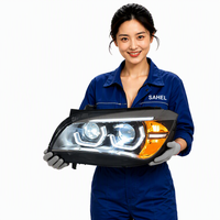 Ensemble de phares LED automatiques pour BMW X1 E84 2009-2015, avec feux de jour Spoon Angel Eyes DRL, double lentilles, blanc et jaune, version améliorée