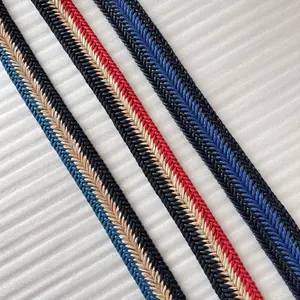 Woven Belt Wax Rope Straw Mixed Canvas Belt Wax Cord Braided PU Straw Belt Plaited Factory Wholesale Accessories