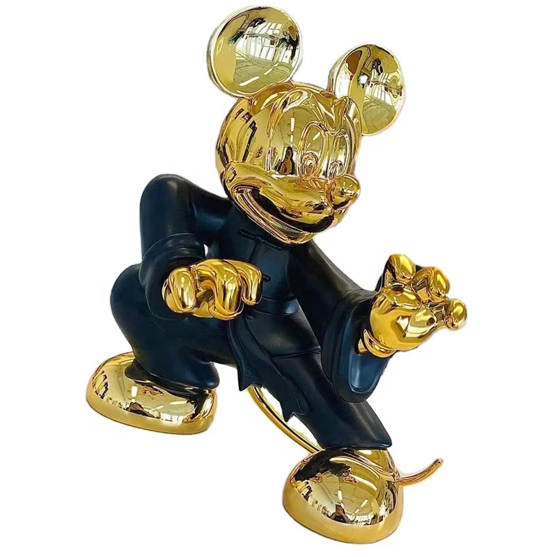 Hot Selling Mickey Sculptuur Levensgrote Glasvezel Mickey Mouse Beelden Schilderij Mickey Sculptuur Woondecoratie