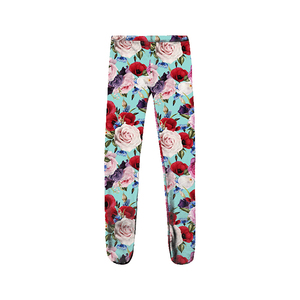Leggings pour filles et bébés filles, taille haute, longs, style vintage, motif rose, pour la Saint-Valentin - Product Image 1