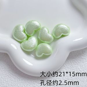 Perle Acriliche Effetto Perla con Superficie Rugosa a Forma di Cuore con Fori Passanti per Creazioni Fai-da-Te di Charm per Telefoni e Portachiavi - Product Image 4