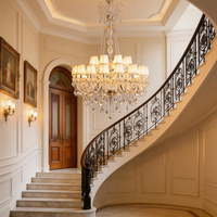 Lustre Art Déco avec abat-jour bougeoir, cadre métallique, cristal, pour escaliers, salon, couloir