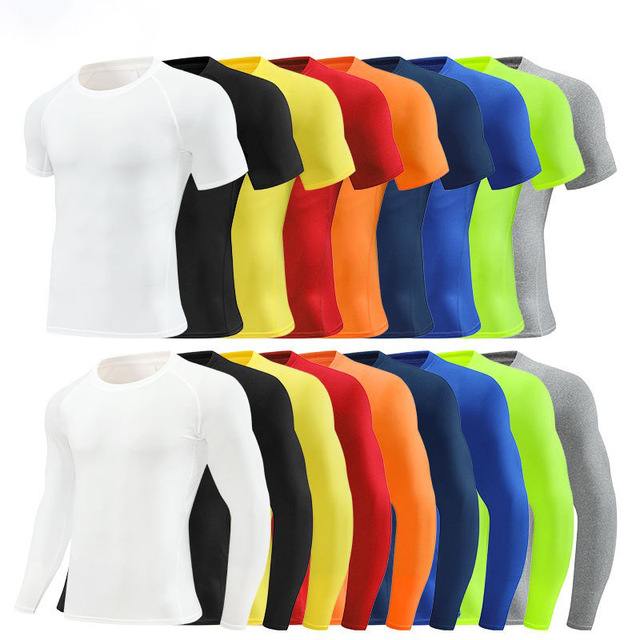 Unisex Vintage Training T-Shirt O-Neck Elastic Compression Wear Quick-Drying Fitness Sports Running Milk Silk Polyester