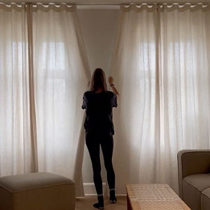 Cortinas Translúcidas de Tul Plisadas y Bordadas para Dormitorio u Oficina, Diseño Moderno y Elegante - Product Image 6
