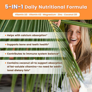 Capsule de supplément alimentaire à base d'huile de coco, de vitamine D3 et K2, faible en glucides et en sucre, pour la santé articulaire et le sommeil des adultes, avec support OEM/ODM - Product Image 5