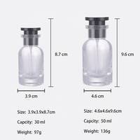 Flacon de parfum en verre à fond épais avec logo personnalisé, dégradé transparent givré, plusieurs couleurs, vide et rechargeable