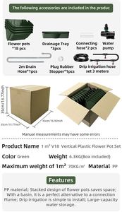 Jardinière murale verticale auto-arrosante Plantes de jardin d'extérieur vertes <span class=keywords><strong>pour</strong></span> balcon Bureau Option de montage en plastique durable <span class=keywords><strong>pour</strong></span> un usage domestique - Product Image 3